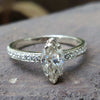 Pretty Hidden Halo Marquise Near Colorless Moissanite Engagement Ring