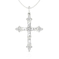 0.60 TW Round Moissanite Criss-Cross Pendant