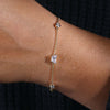 Butterfly and Round Cut Moissanite Bracelet for Women