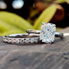 2.36 TW Cushion Moissanite Hidden Halo Bridal Set