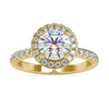 1.97 TCW Classic Round Brilliant Cut Halo Pave Moissanite Engagement Ring
