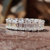 Unique Trellis Prongs 6.94 TW Emerald Moissanite Eternity Wedding Band