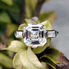 Asscher Moissanite Tapered Baguette Classic Three Stone Ring