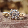 Twisted Rope Pave Hidden Halo Round Moissanite Engagement Ring