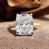 5.61 TCW Elongated Cushion Cut Classic Cathedral Moissanite Ring