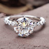 Antique Vintage 2.90 TCW Round Cut Floating Pave Set Moissanite Ring
