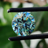 4.81 CT Cyan Blue VVS Round Brilliant Cut Loose Moissanite Diamond