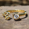 Personalized Initial Alphabet "S" Letter Moissanite Wedding Ring for Women