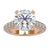 6.82 TCW Round Cut Triple Row Cathedral Pave Set Moissanite Engagement Ring