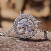 1.30 CT Round Cut Moissanite Pave Set Frame Moissanite Pendant