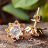 Floral 1.93 TCW Portuguese Cut Colourless Moissanite Stud Earrings