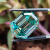 Cyan Blue 26 CT Emerald Krupp Cut Loose Moissanite for Engagement Ring, Wedding Ring, Anniversary Gift Ring, Diamondrensu Moissanite