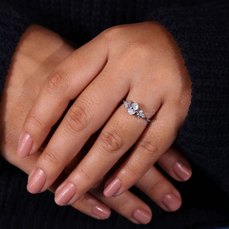 oval cut lab grown diamond ring