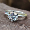 Heart and Arrow Cut Moissanite Solitaire Ring - Knife Edge Shank Six-Prongs Solitaire Engagement Ring