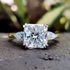 3.41 CT Radiant Pear Three Stone Moissanite Wedding Ring