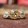 2.45 TCW Antique Cushion Old Mine Cut Three Stones Engagement Ring