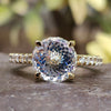 Beautiful Clear 4.25 TW Portuguese Cut Unique Moissanite Engagement Ring