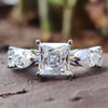 Antique 4.86 TW French OEC and Marquise OEC Cut Unique Euro Shank Vintage Style Engagement Ring