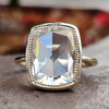 4.67 CT Cushion Rose Cut Milgrain Bezel Set Unique Open Gallery Simple Solitaire Moissanite Engagement Ring