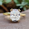 Cathedral Set with Double Claw Prong Set Cushion Cut Engagement Ring