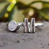 A Classic, Dainty Style Initial Alphabet Letter "M" Personalized Band