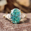 5.21 TW Oval Cut Twisted Shank Three Stones Moissanite Engagement Ring