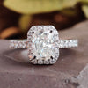 2.83 TW Lovely Radiant cut Halo Moissanite Engagement Ring