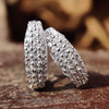 Moissanite Hoop Earrings, 0.59 TW Round Cut Classic Wedding Earrings