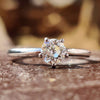 0.52 CT Round OEC Cut Colourless Moissanite Solitaire Ring