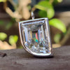 Antique 6.57 CT Elephant Tooth Cut Near Colorless Moissanite Pendant