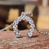 Antique Horseshoe Pendant, 0.70 TCW Round Cut Moissanite Pendant