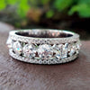 3.02 TCW Round Brilliant Cut Triple Row Eternity Moissanite Wedding Band
