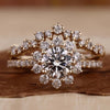 Round Diamond Ring with Matching Curved Wedding Band