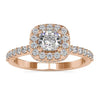 1.25 CT Cushion Cut Double Halo Pave' Wrap Style Moissanite Engagement Ring