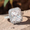 Radiant Brilliant Cut Pave Halo Amazing Moissanite Engagement Ring