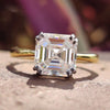 2.77 CT Asscher step cut Two Tone Lovely Moissanite Engagement Ring