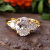 2.23 TCW Oval Brilliant Cut Three Stone Moissanite Engagement Ring