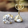 Octagon Cut Colorless Double Claw Prong Moissanite Earrings