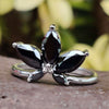 1.86 TW Black Marquise Antique Five Stone Moissanite Wedding Ring