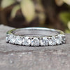 Lovely Seven Stone Basket Setting 0.71 TW Round Moissanite Wedding Band