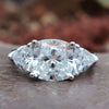 3.83 TCW Cushion Trillion Three Stone Moissanite Engagement Ring