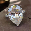 Pear Moissanite Hidden Halo Pavé Ring 10.7 TCW