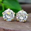 Pair of Scallop Basket Set 3.40 TW Round-OEC Moissanite Stud Earrings