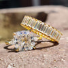 8.53 TCW Cushion Cut Three Stone Engagement Ring Moissanite Bridal Set