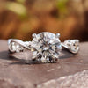 Round Moissanite Engagement Ring, Twisted Shank Ring