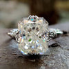 5.47 TCW Radiant Cut Antique Vintage Fish Tail Prong Moissanite Wedding Ring