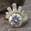 4.54 TCW Round Brilliant Cut Taira Bezel Set Moissanite Bridal Set