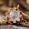 Flower Style Pendant, 1.55 CT Portuguese Cut Colorless Moissanite Pendant Set
