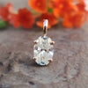 0.44 CT Oval Cut Colorless Moissanite Solitaire Pendant