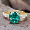 Cushion Divine Cut Green Moissanite Pavé Set 3.9 CT